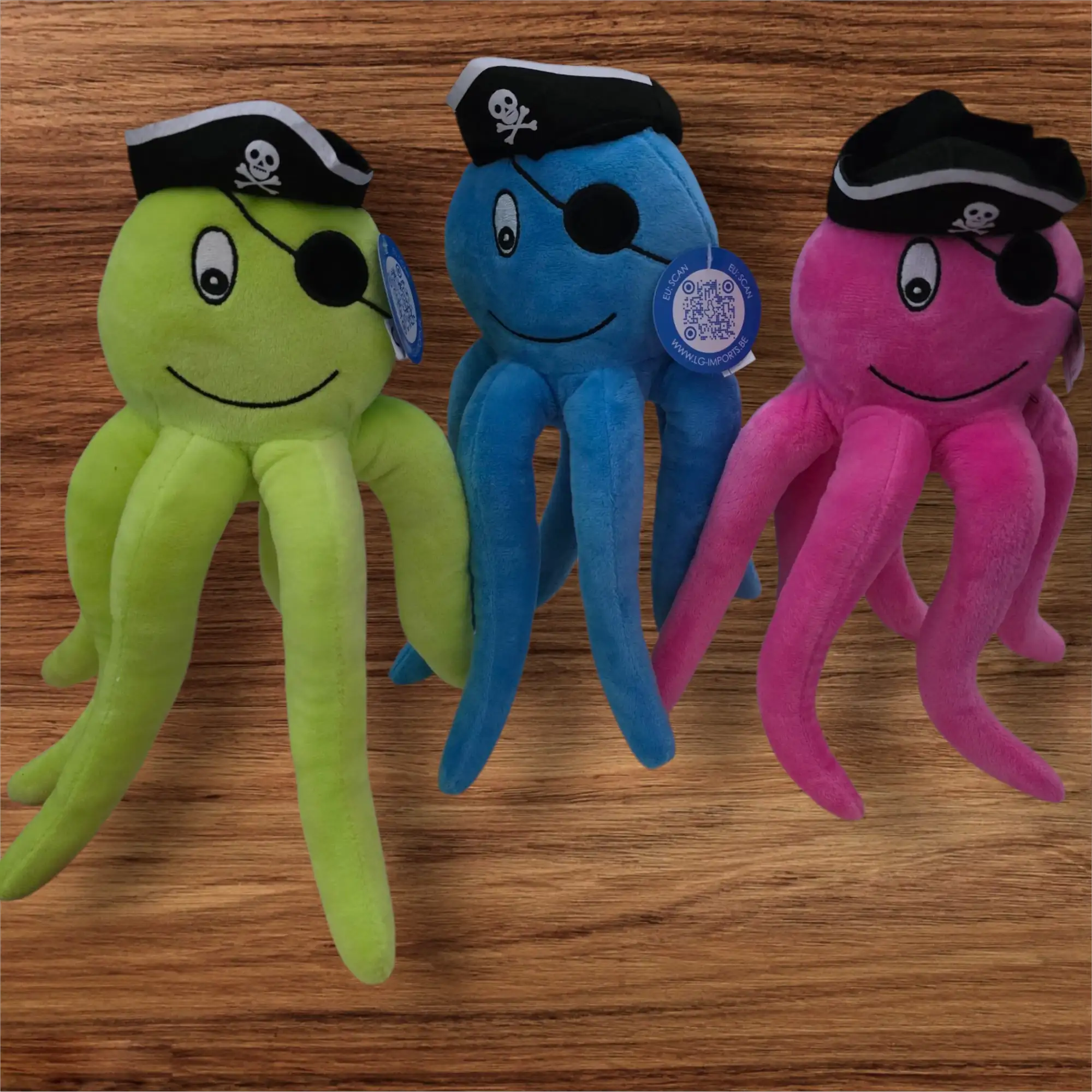 Peluche pieuvre pirate 28cm